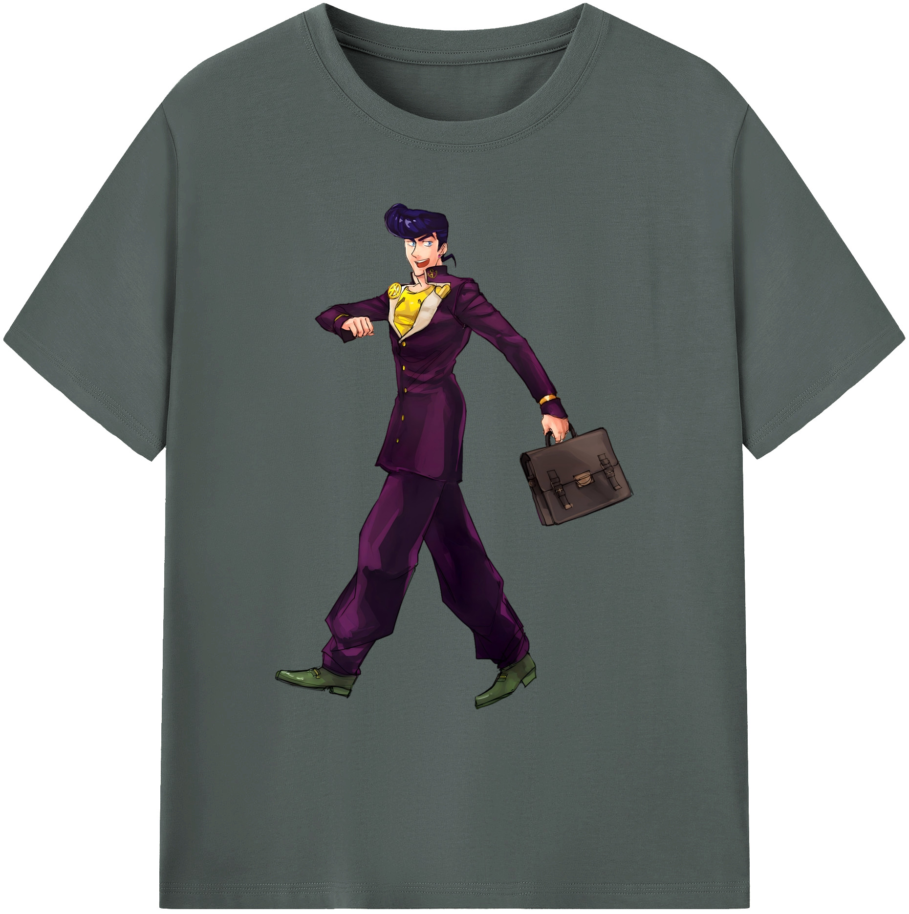 （画像用） ジョジョの奇妙な冒険 ひがしかた じょうすけ JoJo's Bizarre Adventure Higashikata Josuke 綿100％ メンズ半袖Tシャツ｜肌触りやわらか＆通気性